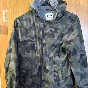 Boys Gymboree Camouflage Hooded Rain Jacket Size 10-12